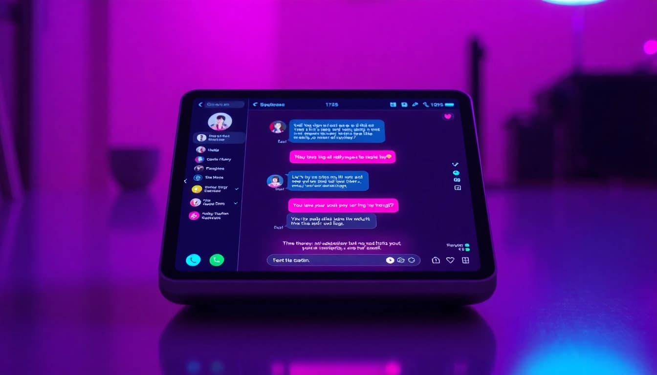 Engaging NSFW AI chatbot interface on a sleek digital device, showcasing interactive capabilities.