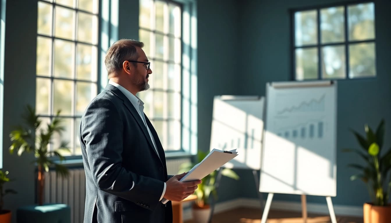 Discuss financing options with a professional finance advisor in a bright office.
