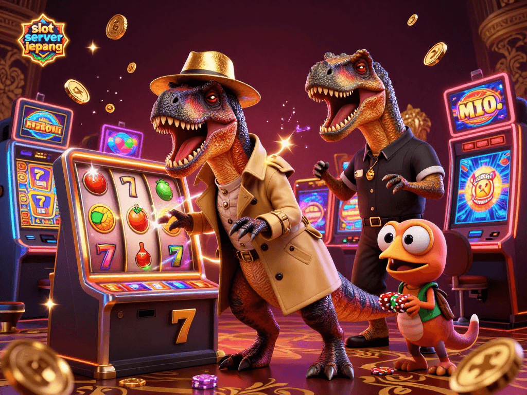 Engage in thrilling slot server jepang gameplay with dynamic characters and vibrant slot machines.