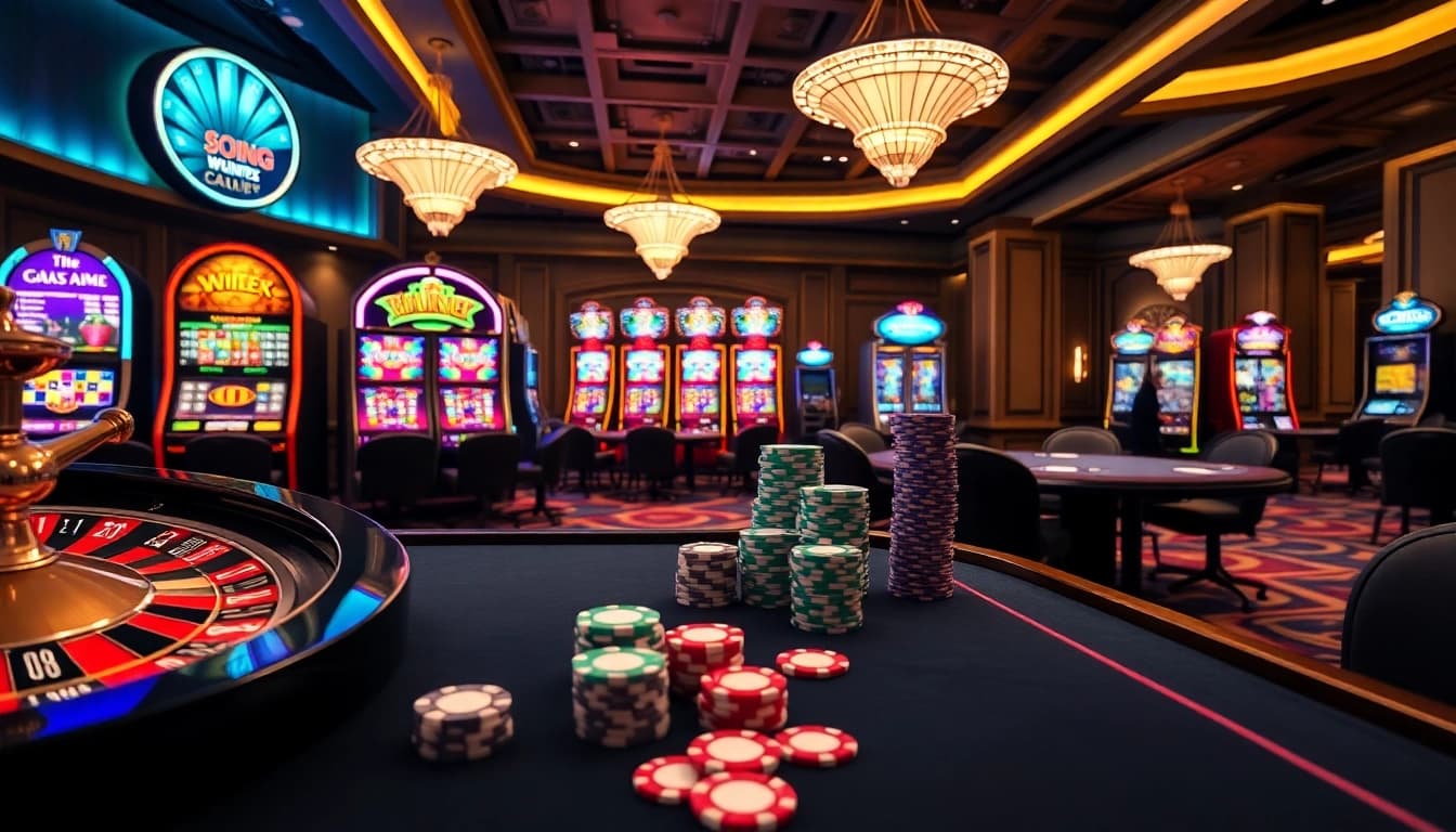 Experience the thrill of gambling at S8 with vibrant slot machines and classic poker tables.