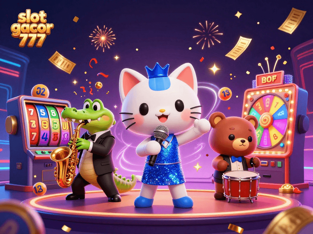 Experience thrill at slot gacor 777 with animated casino characters and exciting game elements