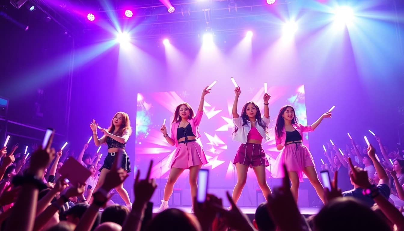 Blackpink news spotlighting the group's electrifying stage performance with vibrant crowd energy.