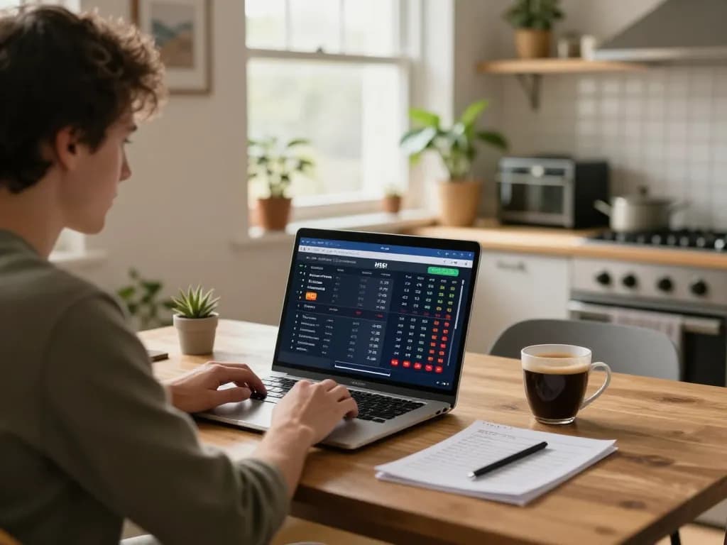 Individual engaging in online sports betting at home with uu88ae screen displayed.