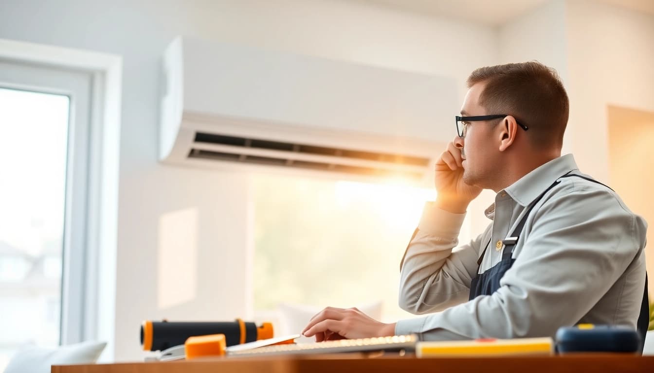 HVAC repair Tampa services showcased by a technician expertly fixing an AC unit.