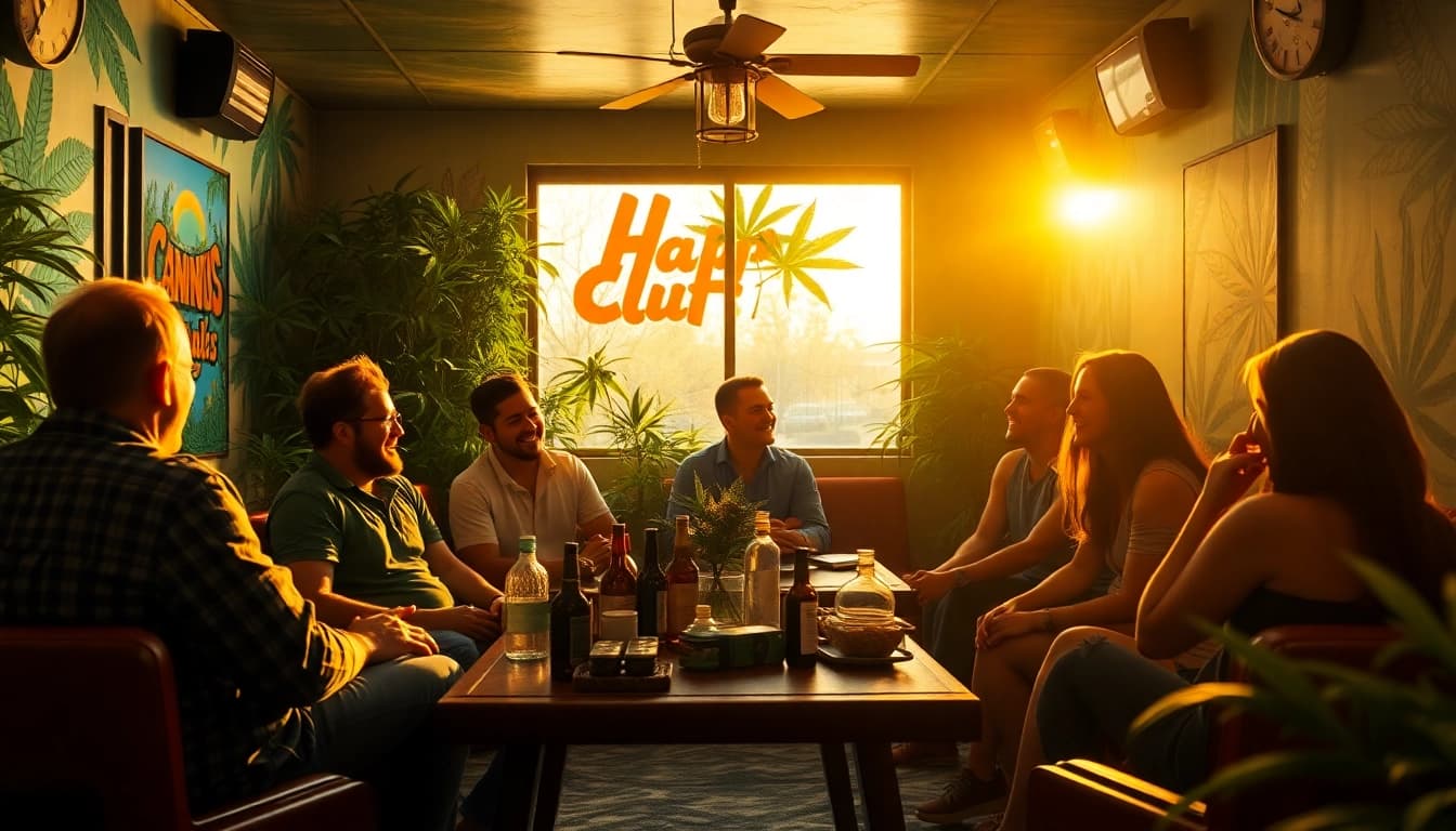 Disfrutando en el Weed Club Lloret De Mar con amigos en un ambiente acogedor.