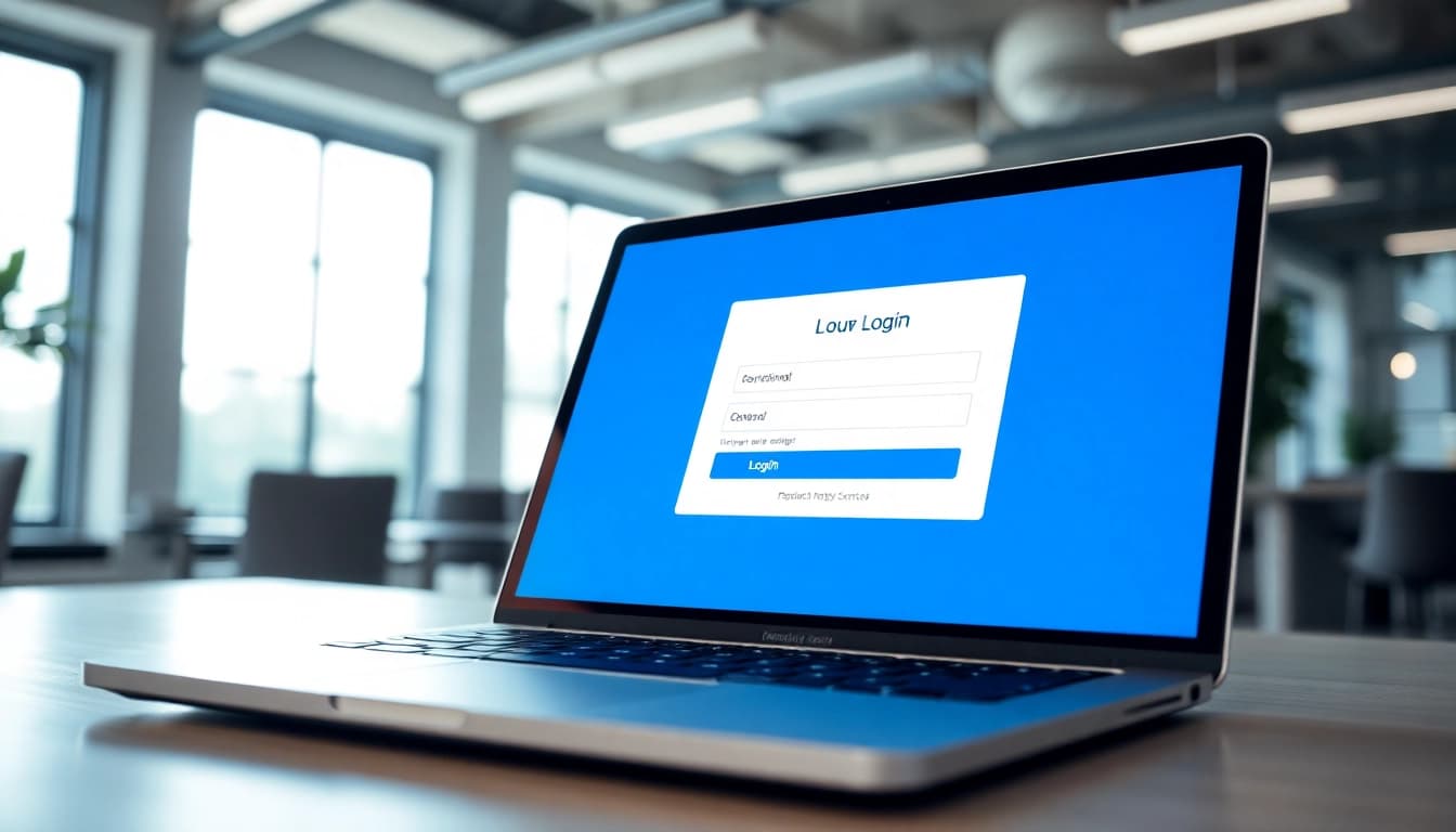 Login interface untuk virus4d login slot yang modern dan menarik di layar laptop.
