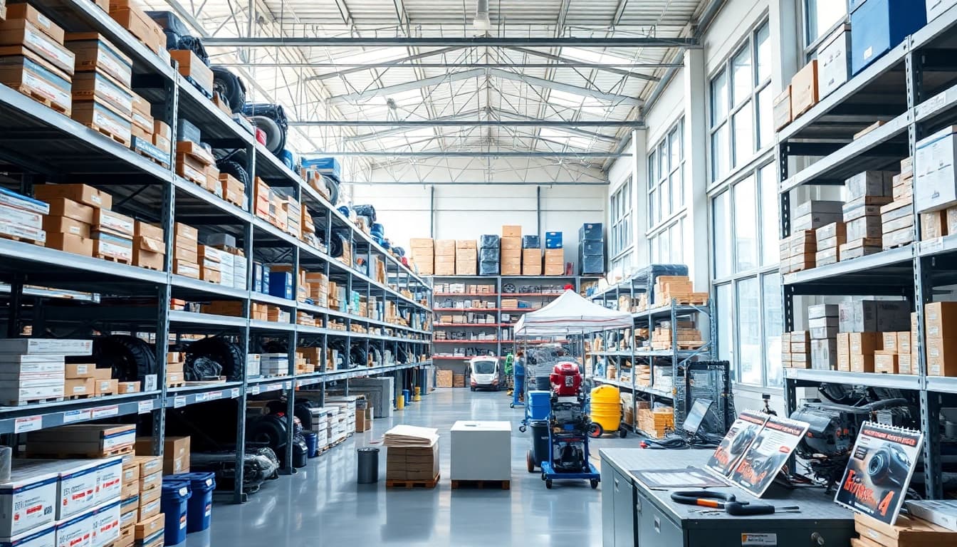 Explore high-quality OEM parts at https://factoryoemsupply.com/ in a vibrant automotive supply center.