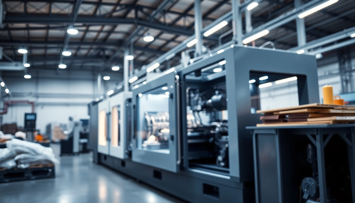 Examine a high-performance injection molding machine showcasing its design and functionality.