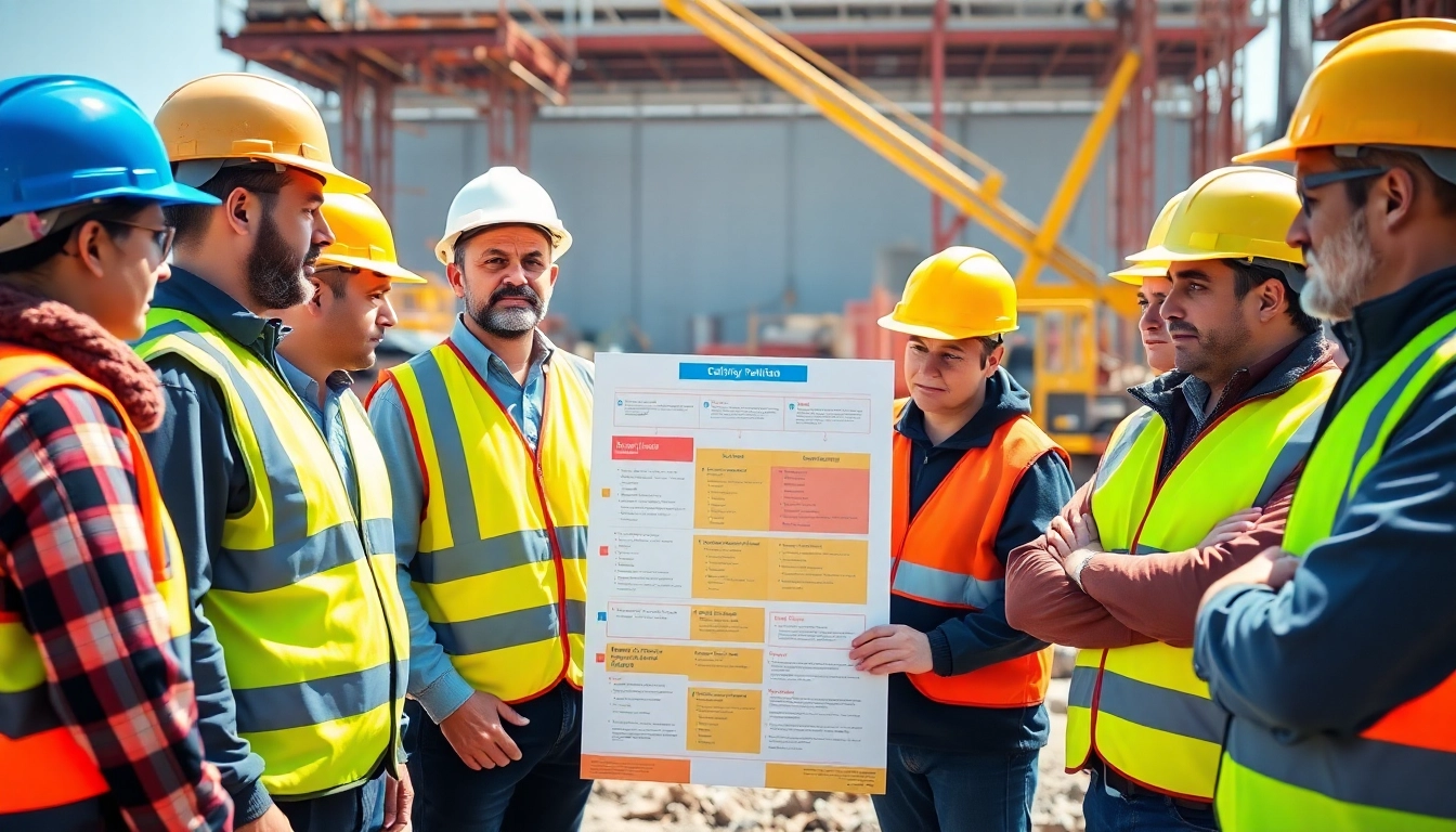 construction safety training session showcasing workers engaged in safety protocols