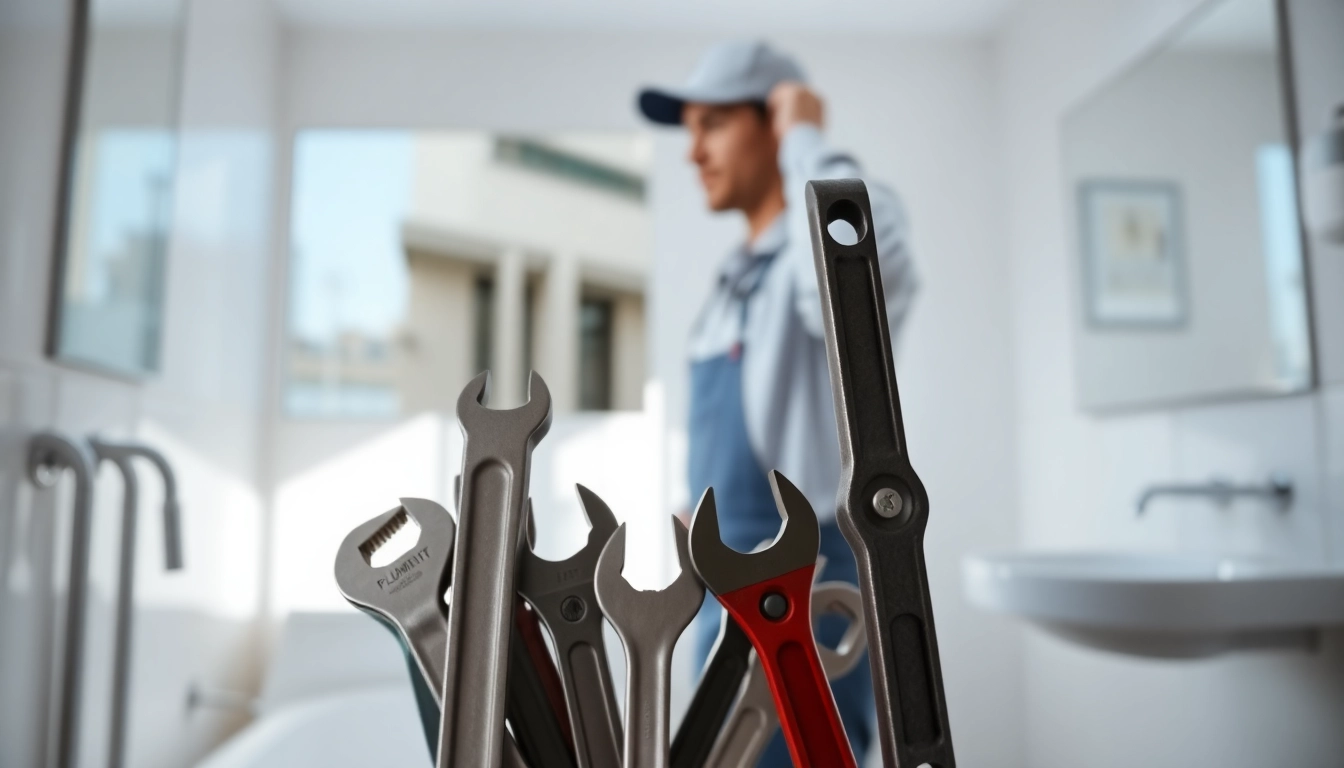 Find a reliable plumber near me fixing a modern sink in a clean bathroom.
