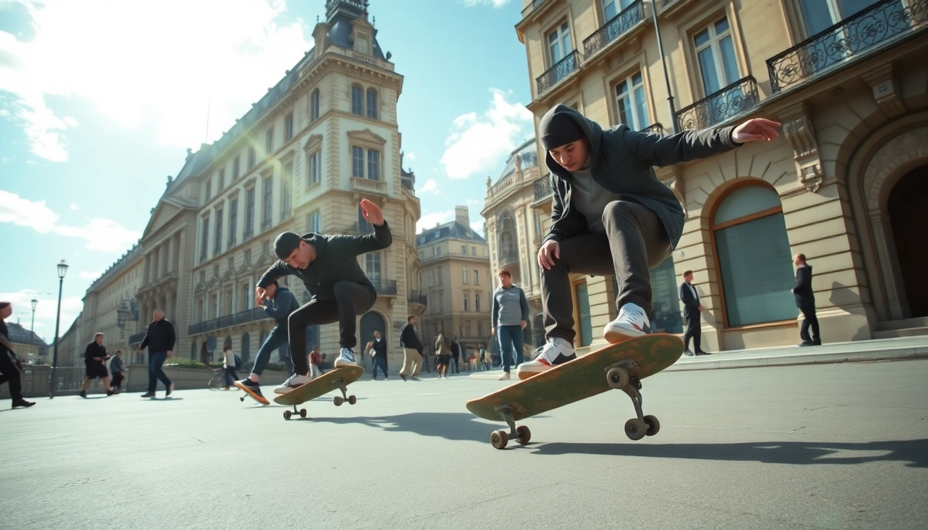 Des jeunes apprennent des classes de skateboard à Paris avec des professeurs expérimentés.