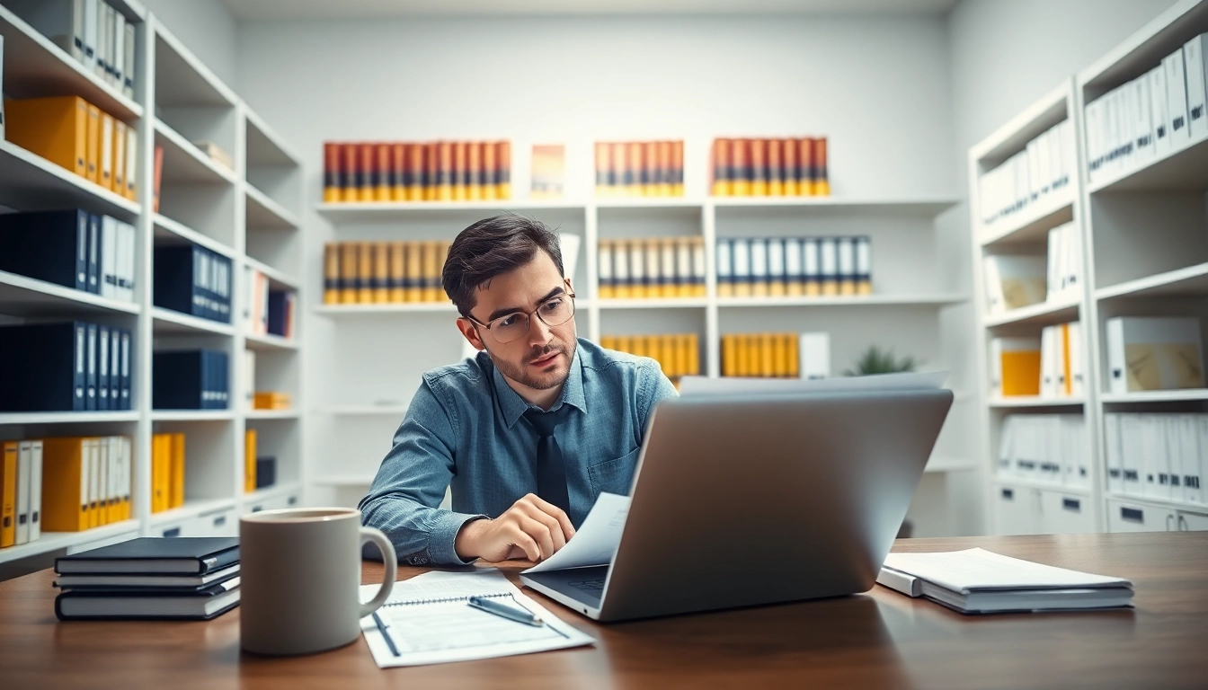Reviewing FCPA/DCAA/Flowdown/ITAR/EAR compliance documents in a modern office setup.
