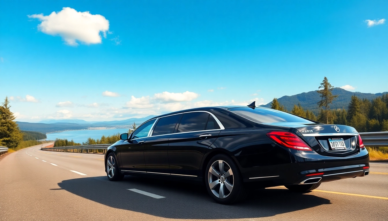 Experience premium car service from Vancouver to Seattle in a luxurious vehicle on a scenic route.