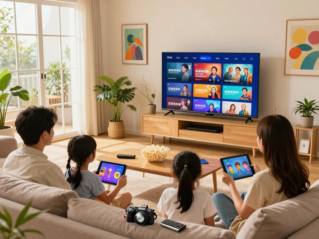 Genieten van IPTV Nederland gezinsentertainment in een gezellige woonkamer