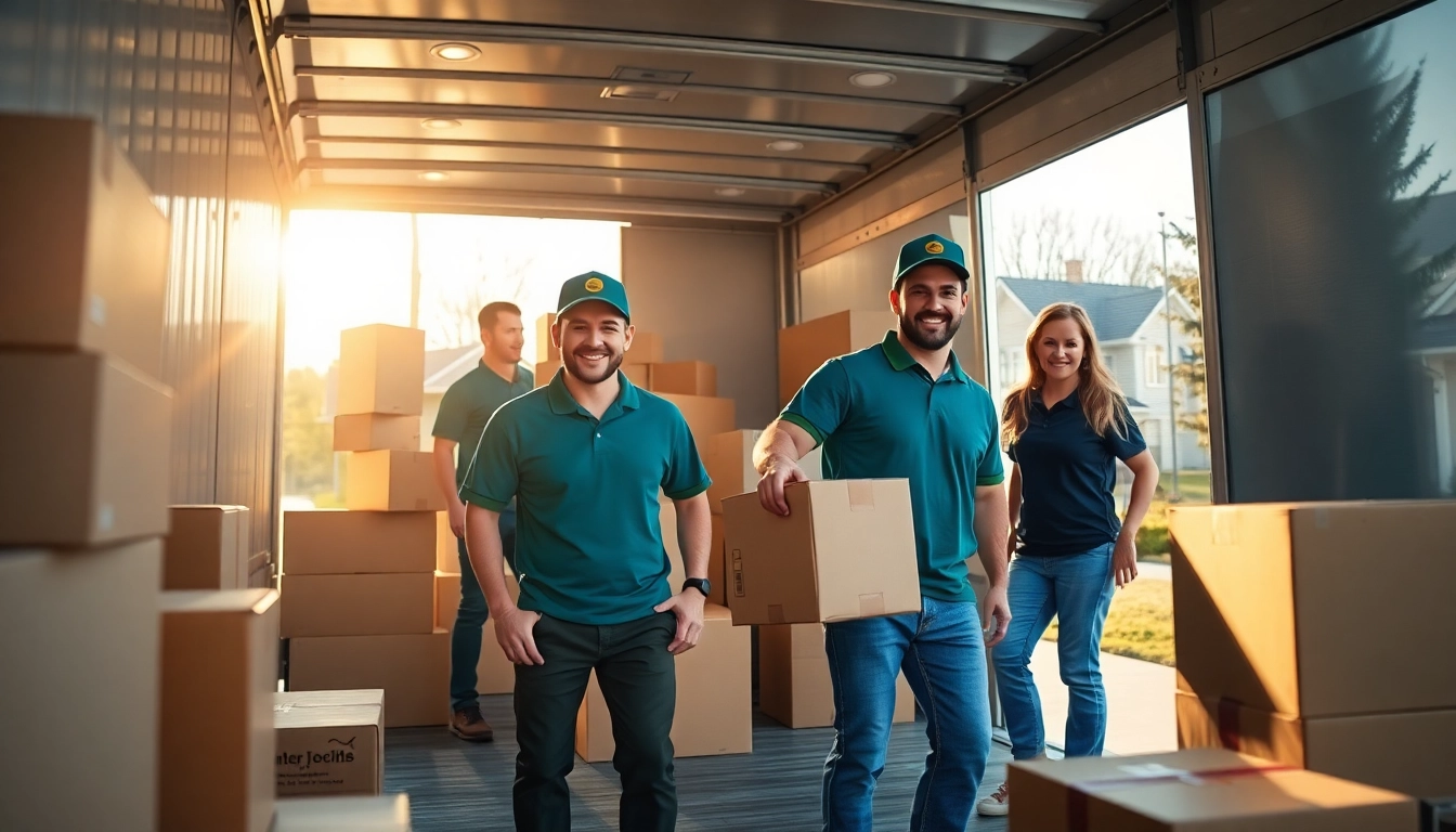 Movers from moving companies Calgary efficiently loading furniture into a moving truck.