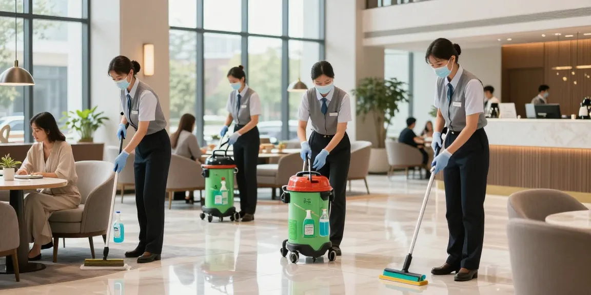 Hotelreinigung Firma Dortmund beim professionellen Saubermachen des Empfangsbereichs.