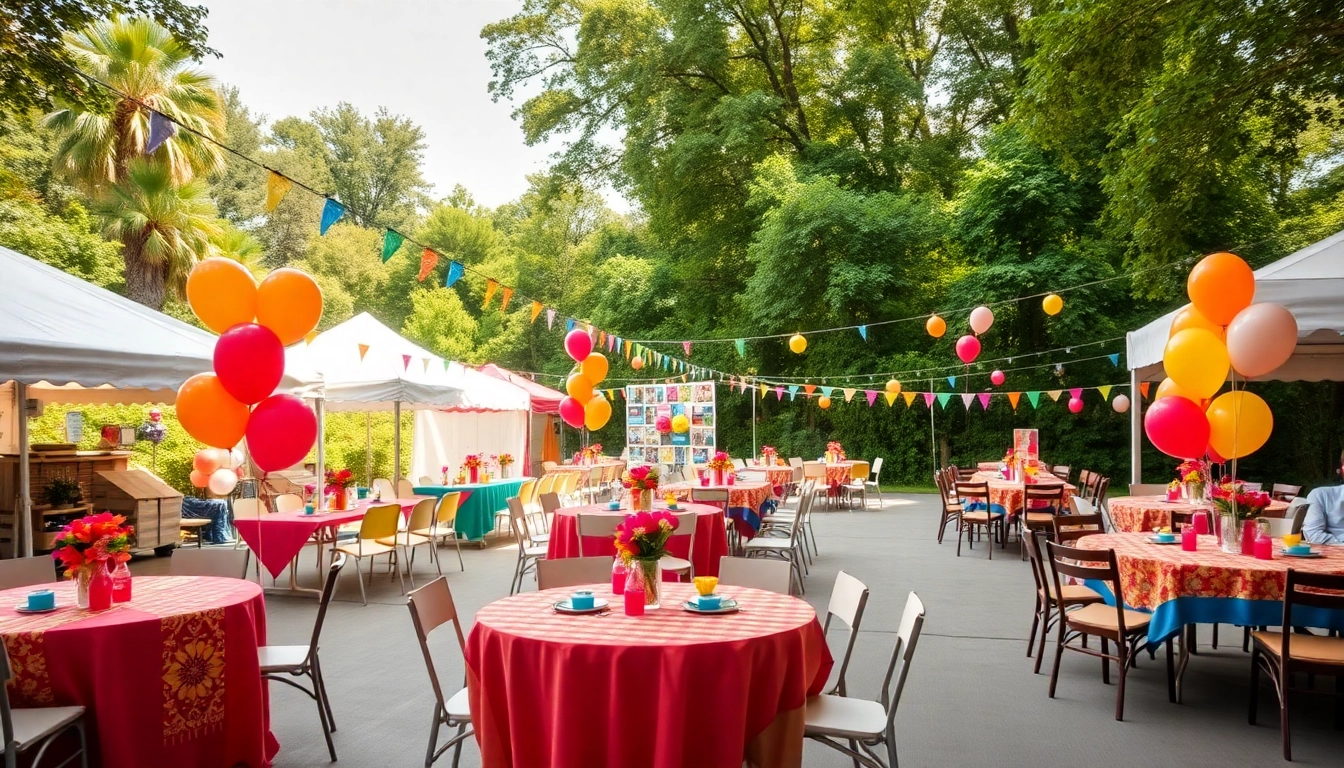 Brilliant array of Party Rentals Near Me showcased in a vibrant outdoor setting.