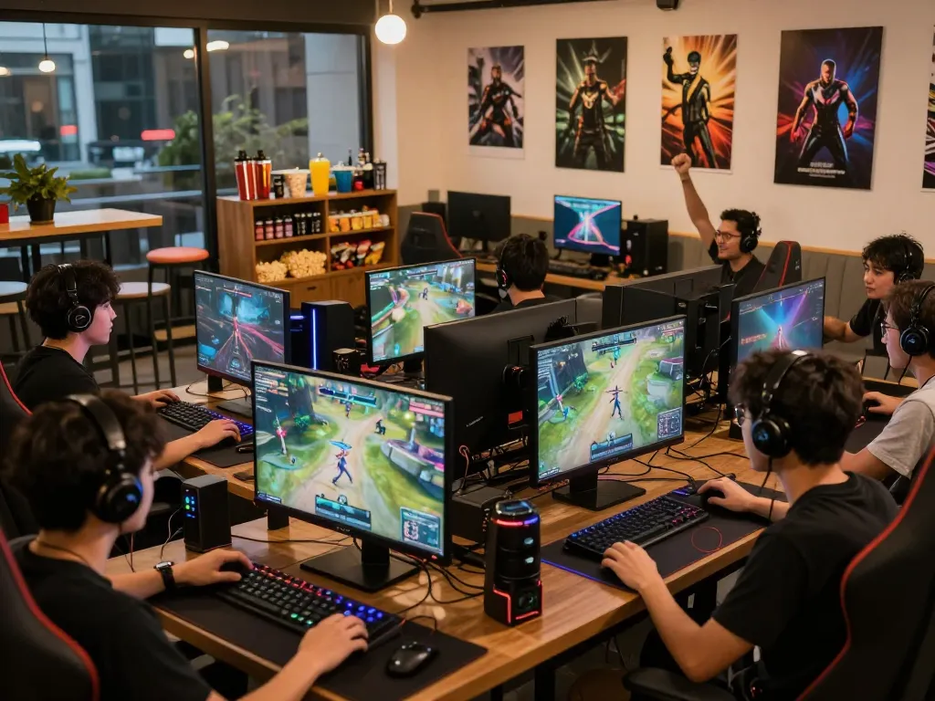 A lively online gaming community at ligasedayu.com featuring players immersed in competitive gameplay.