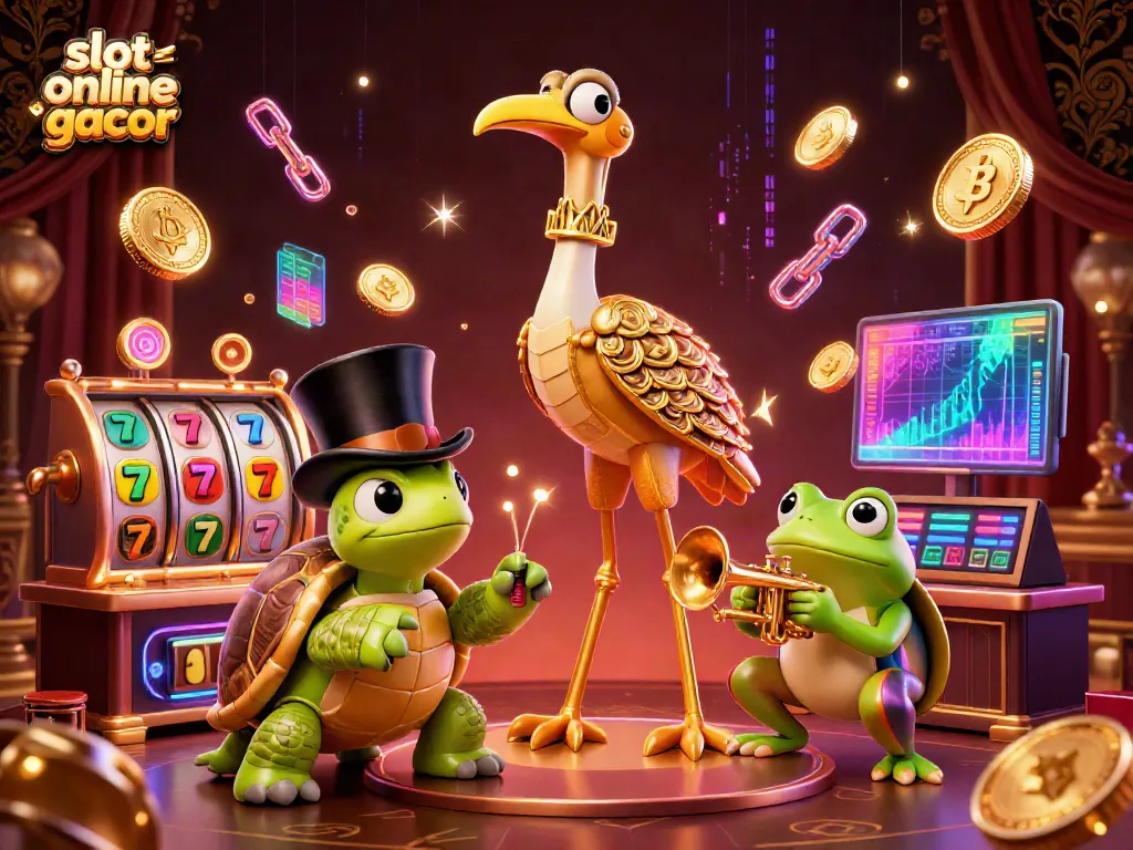 Experience engaging slot online gacor action with vibrant 3D cartoon-themed casino elements and characters.