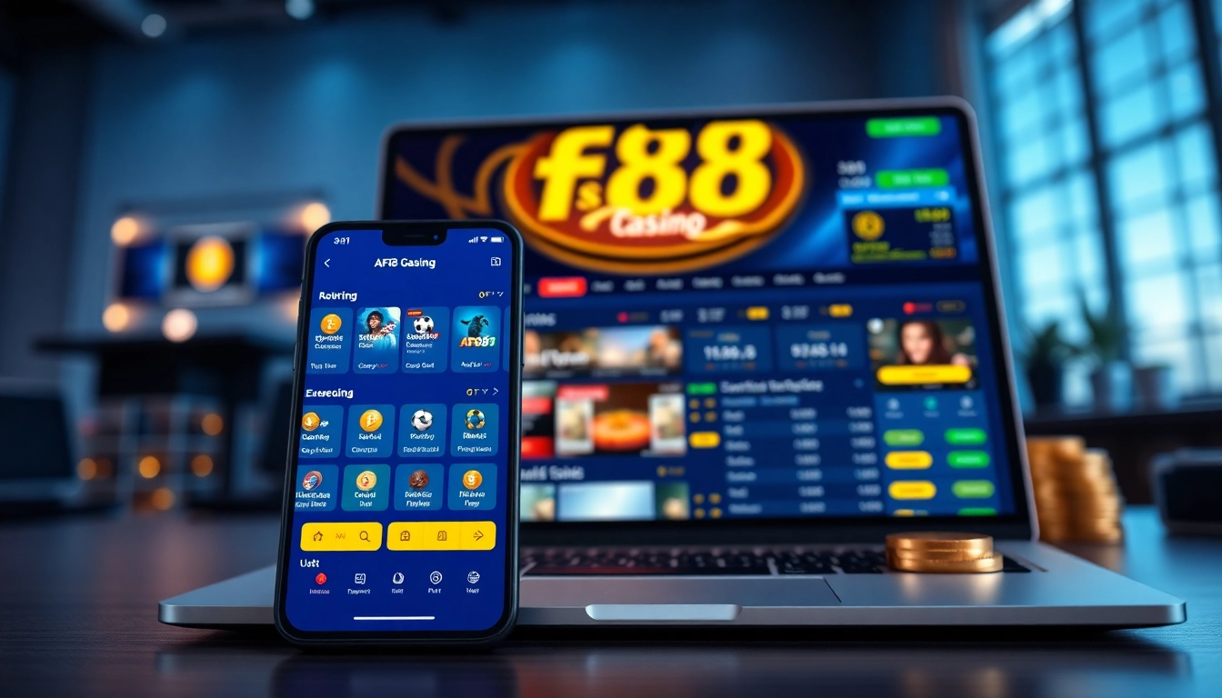 AF88 online gambling interface showcasing vibrant sports betting and casino games.