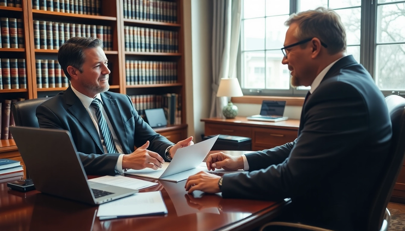 Meet a dedicated Manassas Personal Injury Lawyer in a professional office setting aiding a client.