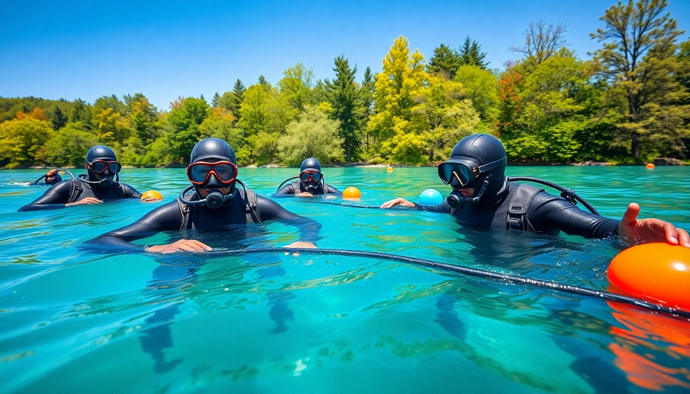 Erlebe eine Tauchschule, wo Taucher intensives Training im glasklaren Wasser genießen.