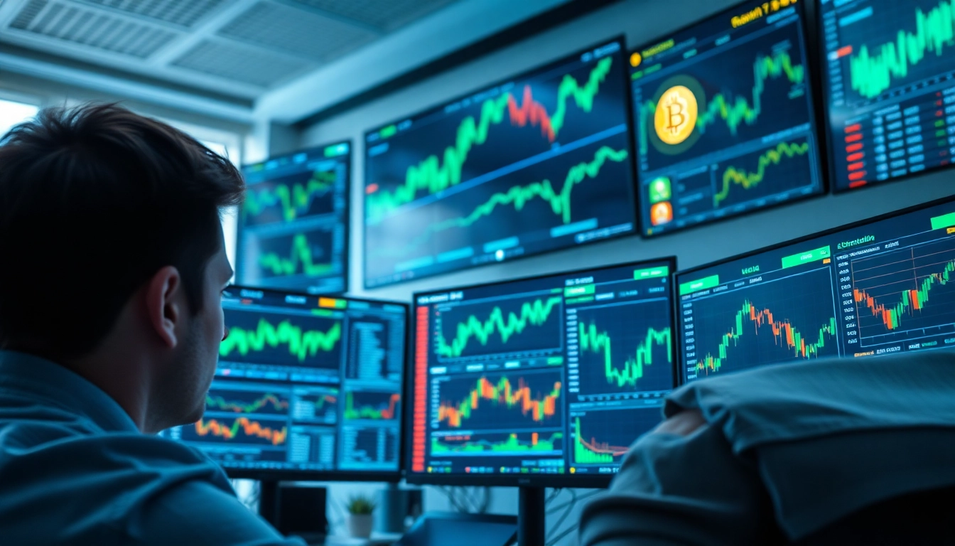 Analyzing the bitcoin price trends in a professional trading environment with advanced technology.