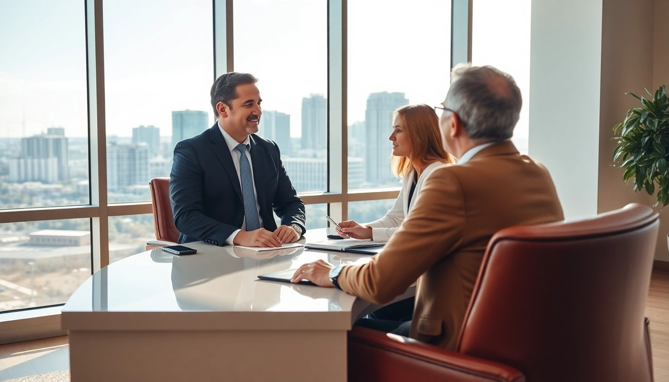 Consultation with an Orlando Injury Lawyer in a modern office space emphasizing professionalism