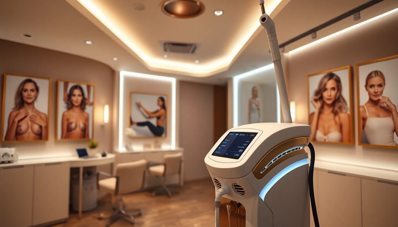 Beauty machine for body fat showcased in an elegant salon setting, emphasizing professionalism and results.