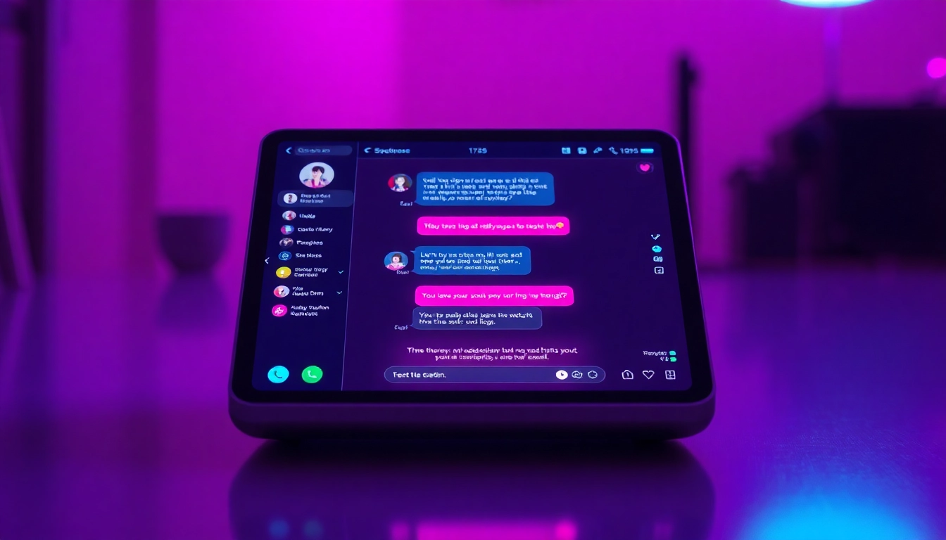 Engaging NSFW AI chatbot interface on a sleek digital device, showcasing interactive capabilities.