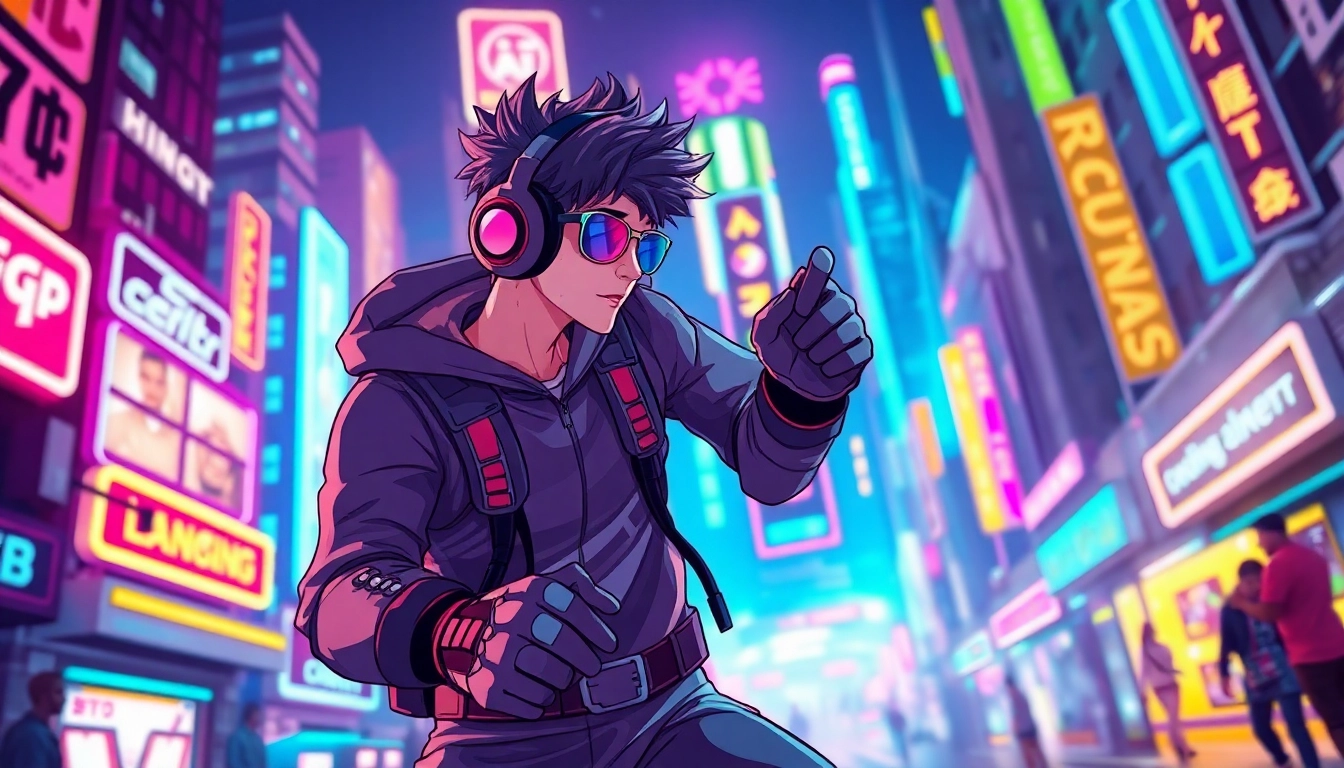 Engaging scene of the Vislio Game with a dynamic character in an electrifying gaming environment.