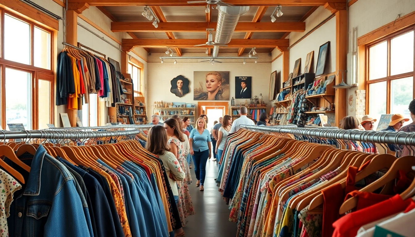 Shop vintage treasures at https://thrift-vintage.com/ with a vibrant thrift store display.