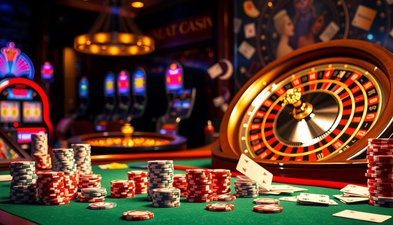 Engaging poker table scene with vibrant elements showcasing https://vuabai9.store/ for an immersive gambling experience.