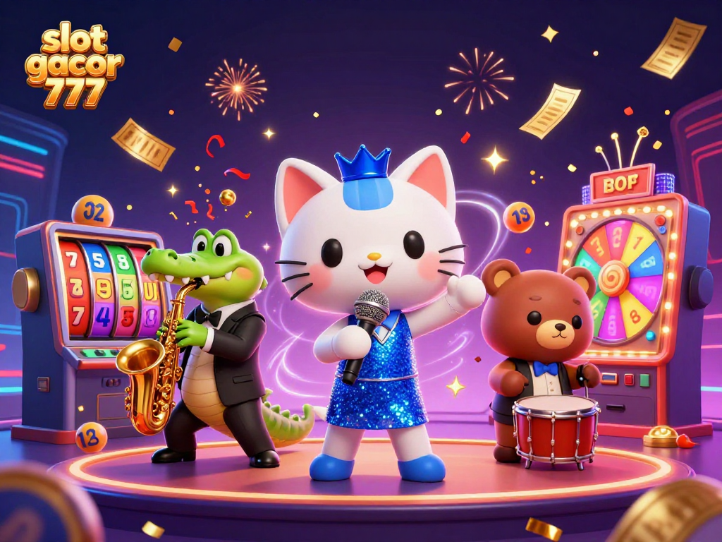 Experience thrill at slot gacor 777 with animated casino characters and exciting game elements