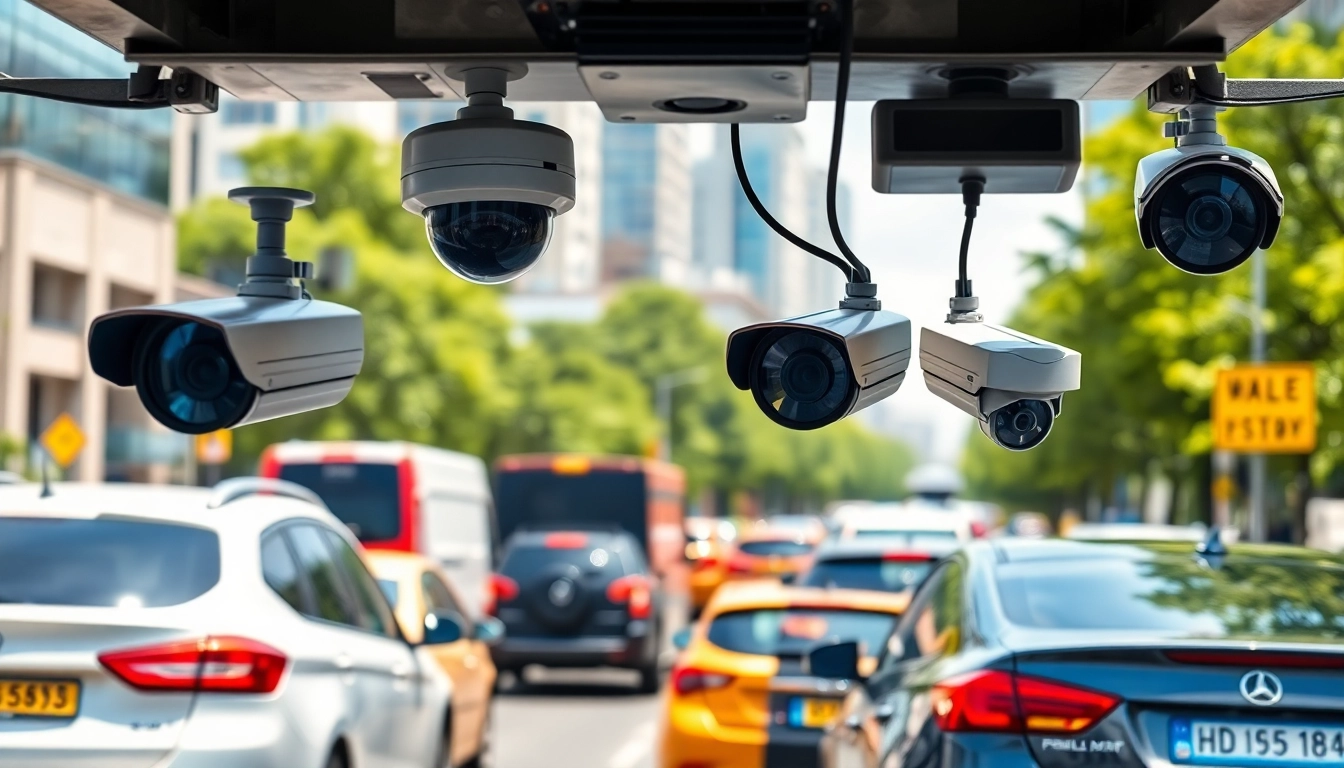 Capturing automatic license plate recognition with advanced technology in an urban setting.