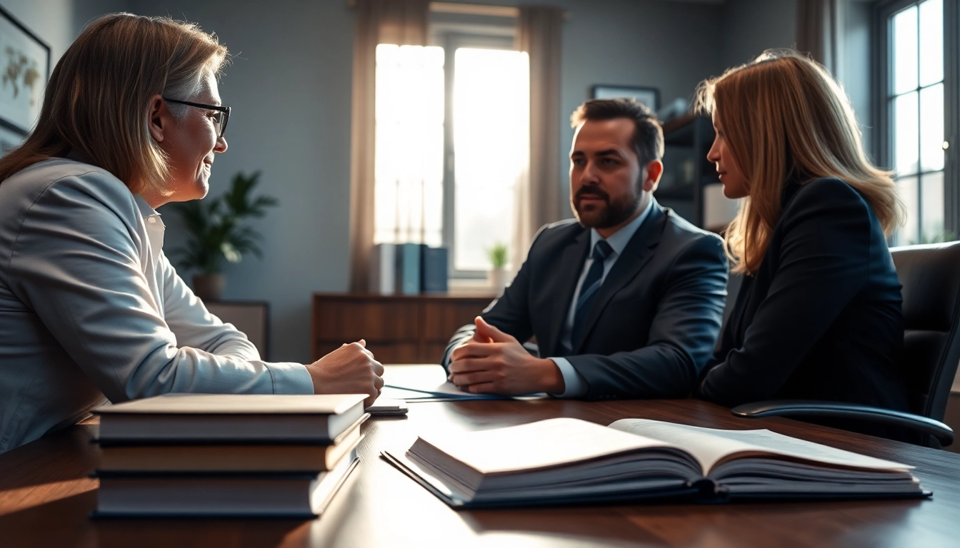 San Antonio truck accident lawyer consulting with clients in an office.