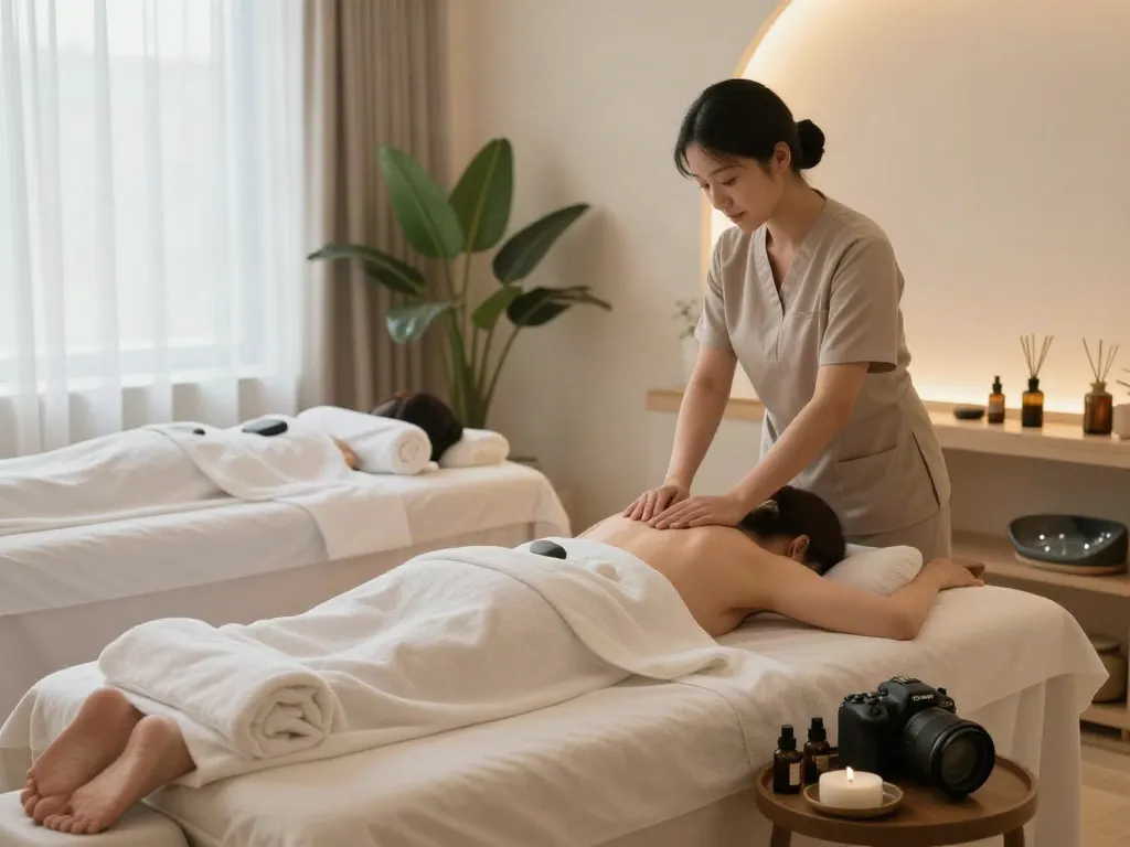 Experience relaxation with 안양출장마사지 in a serene wellness room.