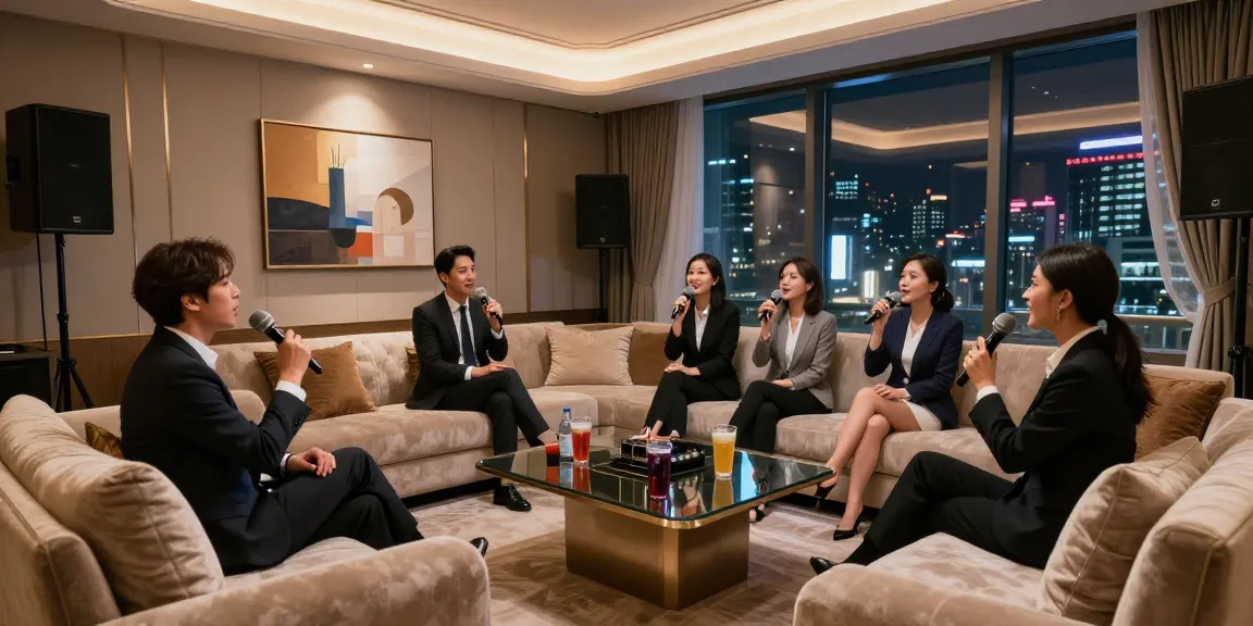 강남구구단에서 고급스러운 프라이빗 룸에서 비즈니스 미팅을 즐기는 모습