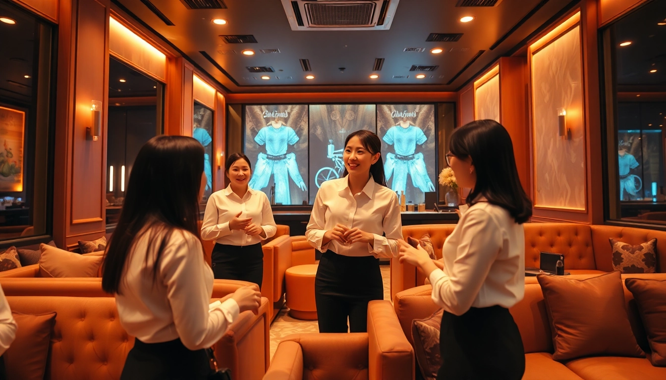Suwon셔츠룸 ambiance with stylish managers in elegant setting, inviting nightlife.
