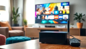 Engage with the Iron TV Pro showcasing modern streaming technology in a stylish room.