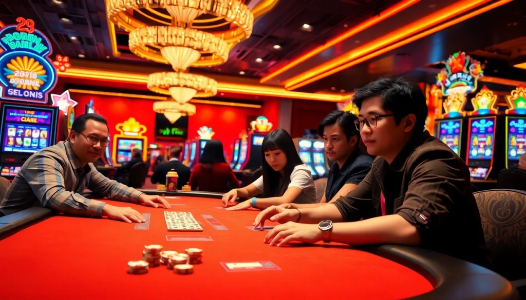 Meriahkan permainan Domino88 poker game dengan suasana kasino yang energik dan pemain berpengalaman.