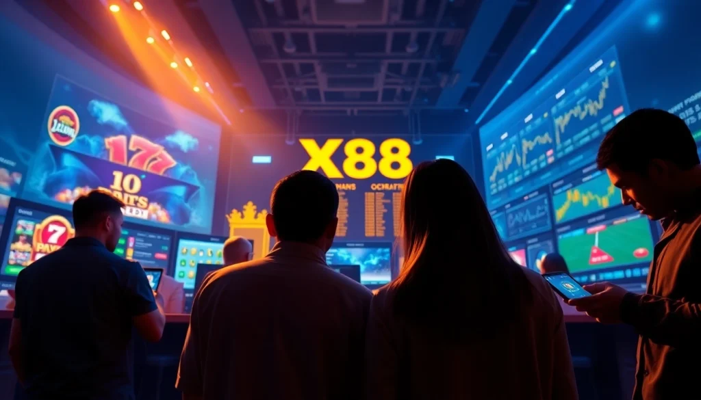 Dynamic online gaming experience at XX88 featuring mobile devices and cutting-edge design.