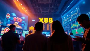 Dynamic online gaming experience at XX88 featuring mobile devices and cutting-edge design.