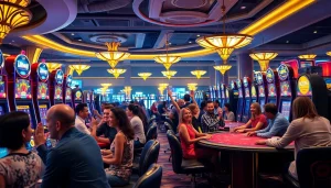 คาสิโนเป็นจุดศูนย์กลางของผู้คนที่สนุกสนานและร่วมเล่นการพนัน