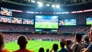 스포츠중계 화면에서 펼쳐지는 축구 경기 관람의 생생한 모습