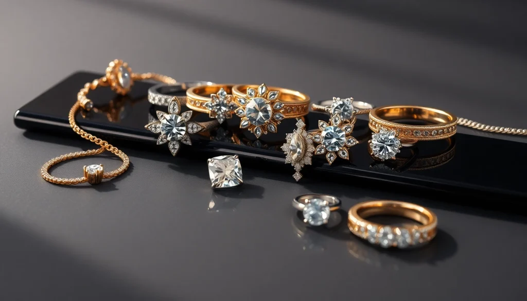 Professional jewelry photography showcasing exquisite rings and necklaces