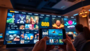 Experience the excitement of 888new with a vibrant online gaming interface showcasing sports betting and casino games.