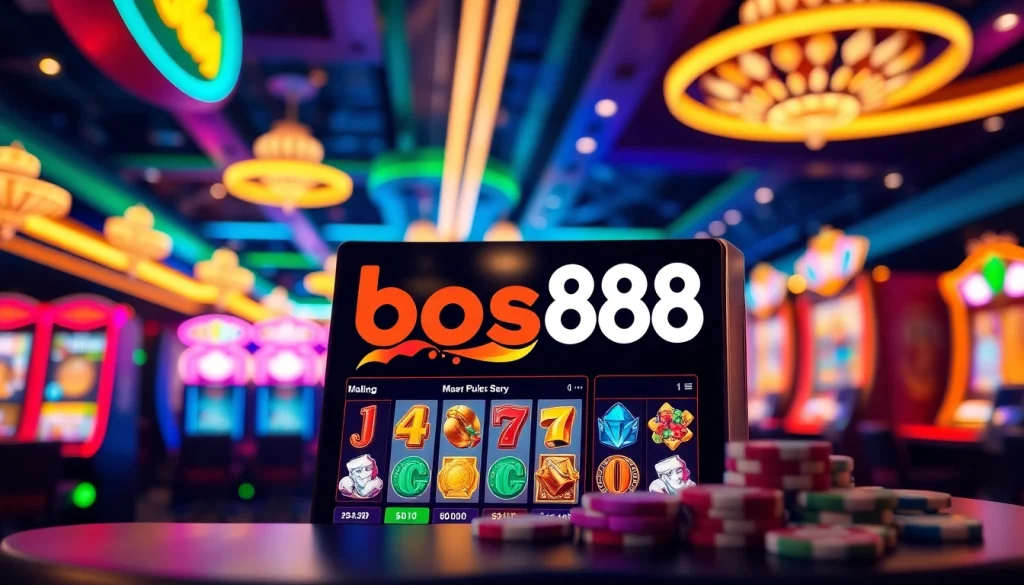 Menghadirkan pengalaman seru bos88 dengan simbol mesin slot yang ikonik dalam kasino berenergi.