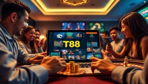 Engaging TT88 online gaming scene featuring modern gaming interfaces and excited players.