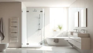 Erlebe sonni sanitär Produkte in einem modernen Badezimmer mit eleganten Details.